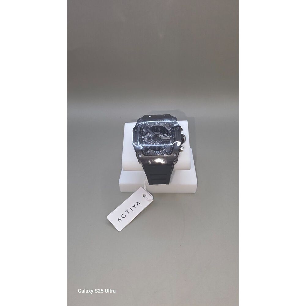 Activa X Men's 44mm All Black Analog Digital Sport Watch Black New In Box